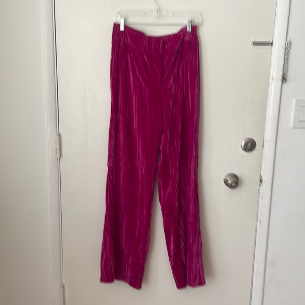 Pink velvet pants